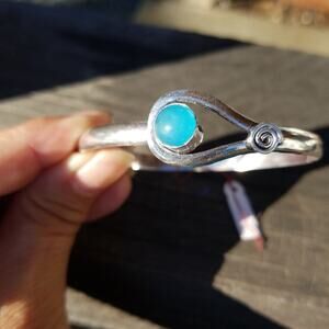 New Chalcedony Spiral SP 925 Silver plate Bracelet